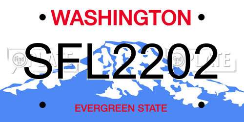 SFL2202 Washington License Plate