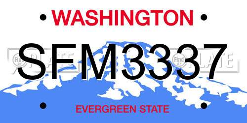 SFM3337 Washington License Plate