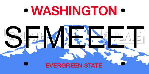 SFMEEET Washington License Plate