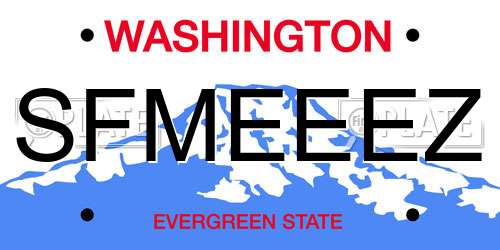 SFMEEEZ Washington License Plate