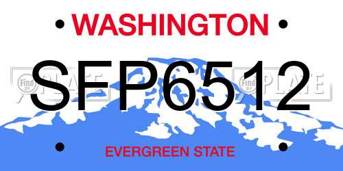 SFP6512 Washington License Plate