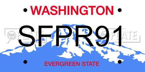 SFPR91 Washington License Plate