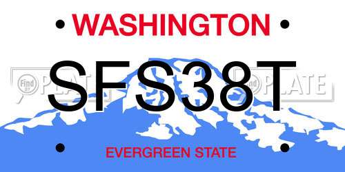 SFS38T Washington License Plate
