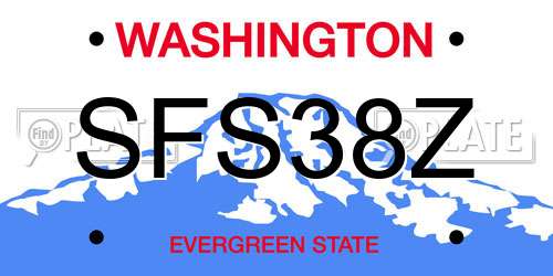 SFS38Z Washington License Plate