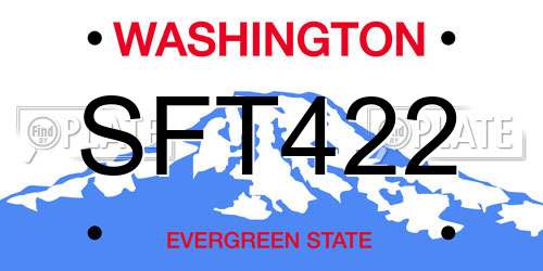 SFT422 Washington License Plate