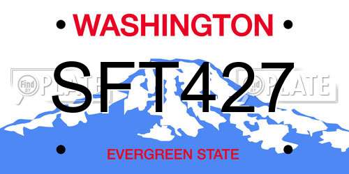 SFT427 Washington License Plate