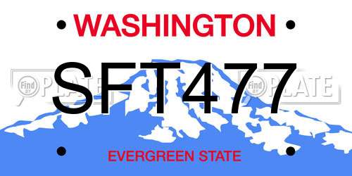 SFT477 Washington License Plate