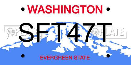 SFT47T Washington License Plate