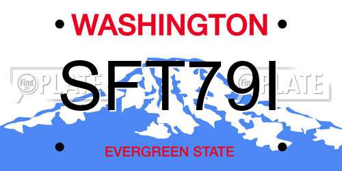 SFT79I Washington License Plate