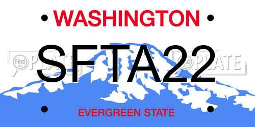 SFTA22 Washington License Plate