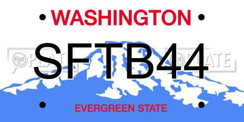 SFTB44 Washington License Plate