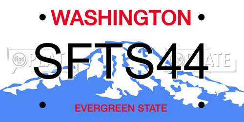 SFTS44 Washington License Plate