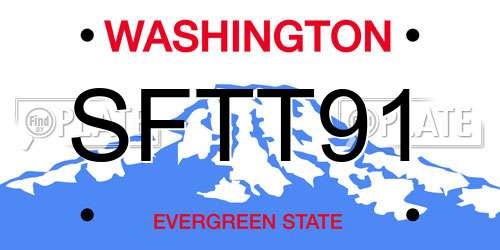 SFTT91 Washington License Plate