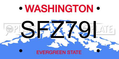 SFZ79I Washington License Plate