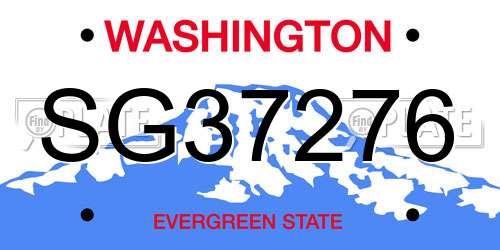 SG37276 Washington License Plate