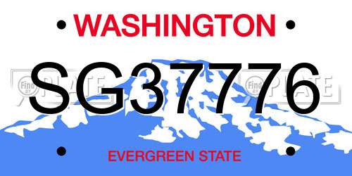 SG37776 Washington License Plate