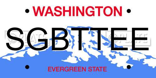 SGBTTEE Washington License Plate