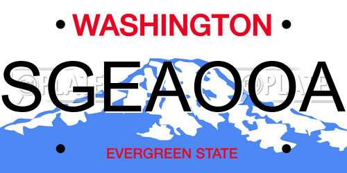SGEAOOA Washington License Plate
