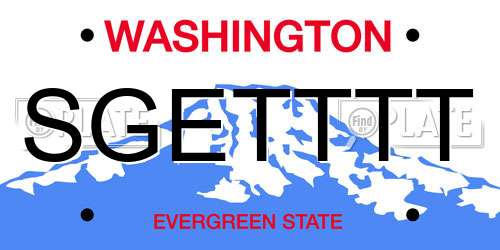 SGETTTT Washington License Plate