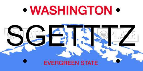 SGETTTZ Washington License Plate