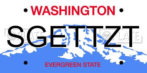 SGETTZT Washington License Plate