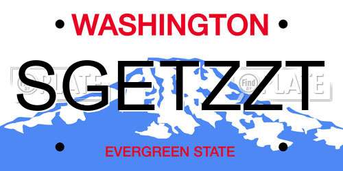 SGETZZT Washington License Plate