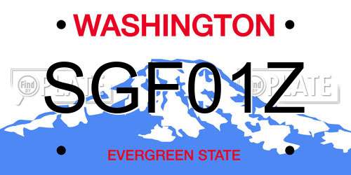 SGF01Z Washington License Plate