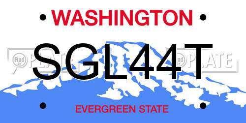 SGL44T Washington License Plate