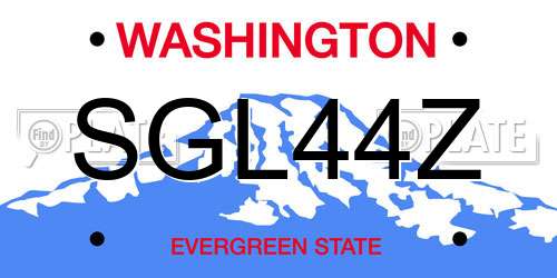 SGL44Z Washington License Plate