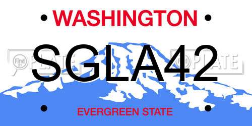 SGLA42 Washington License Plate