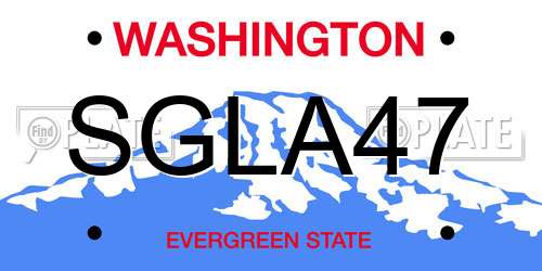 SGLA47 Washington License Plate