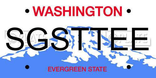SGSTTEE Washington License Plate
