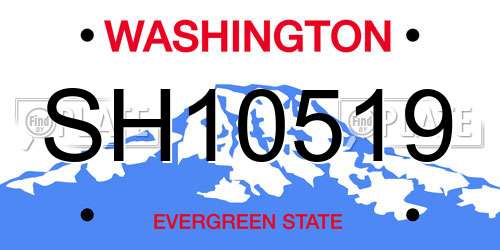 SH10519 Washington License Plate