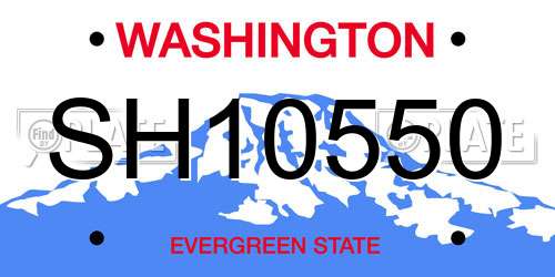SH10550 Washington License Plate