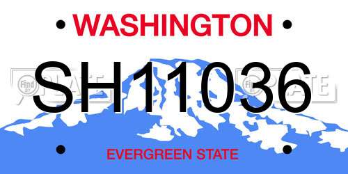 SH11036 Washington License Plate