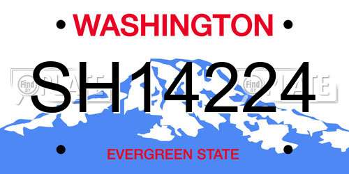 SH14224 Washington License Plate