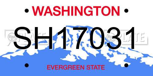 SH17031 Washington License Plate