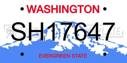 SH17647 Washington License Plate