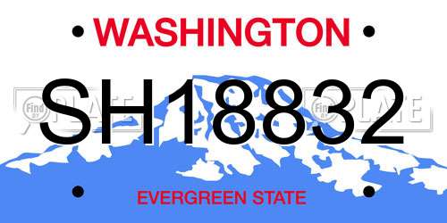 SH18832 Washington License Plate
