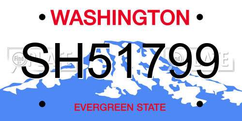 SH51799 Washington License Plate