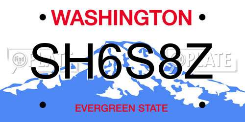 SH6S8Z Washington License Plate