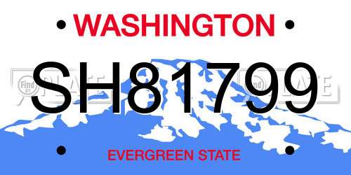 SH81799 Washington License Plate
