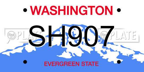 SH907 Washington License Plate
