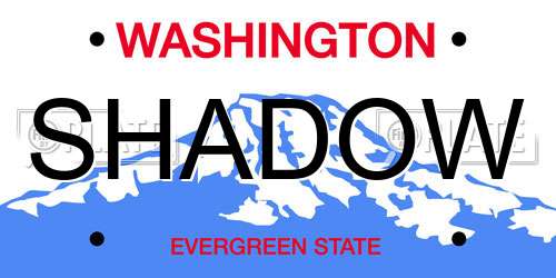 SHADOW Washington License Plate