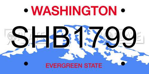 SHB1799 Washington License Plate