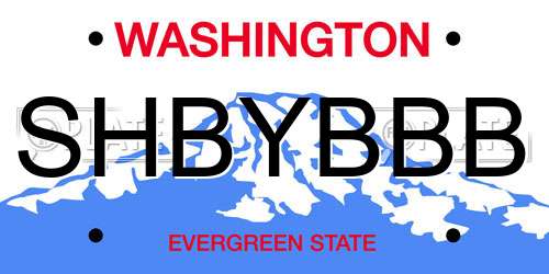 SHBYBBB Washington License Plate