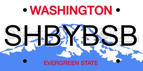 SHBYBSB Washington License Plate