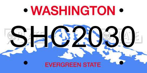 SHC2030 Washington License Plate