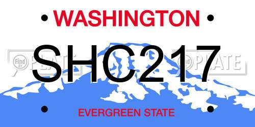 SHC217 Washington License Plate