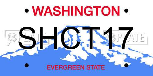 SHCT17 Washington License Plate